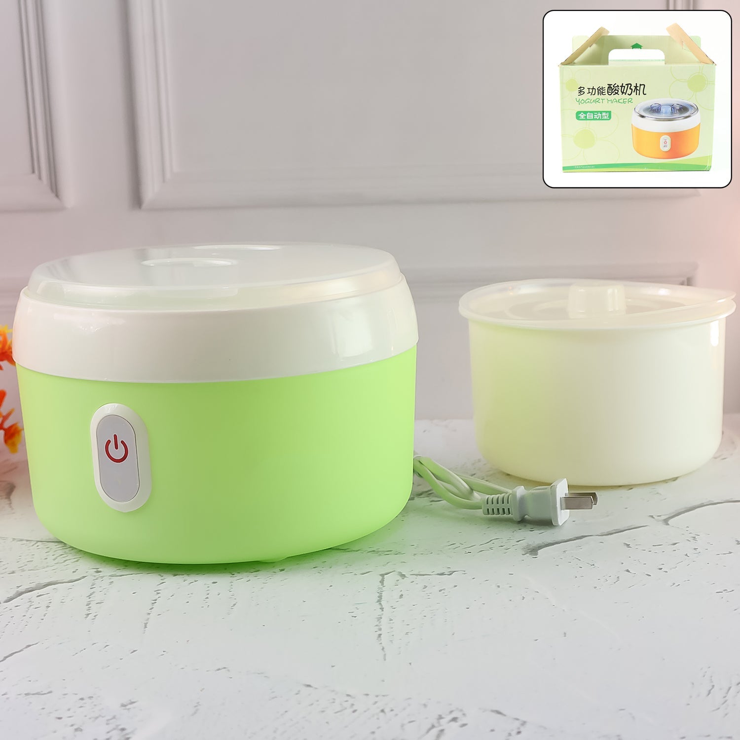 Green Electric Yogurt Maker used in all kinds of household and kitchen places for making yoghurt. Green Electric Yogurt Maker used in all kinds of household and kitchen places for making yoghurt.